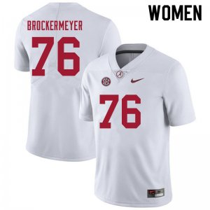 NCAA Women's Alabama Crimson Tide #76 Tommy Brockermeyer Stitched College 2021 Nike Authentic White Football Jersey MX17I62XB